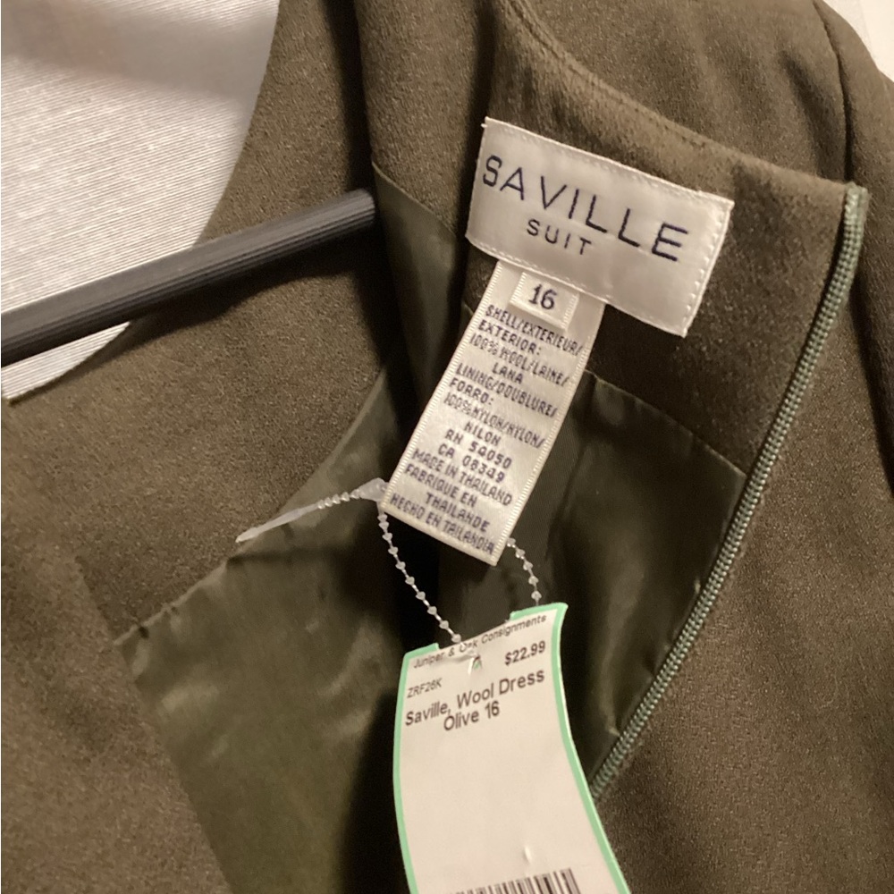 Saville Olive Wool Dress